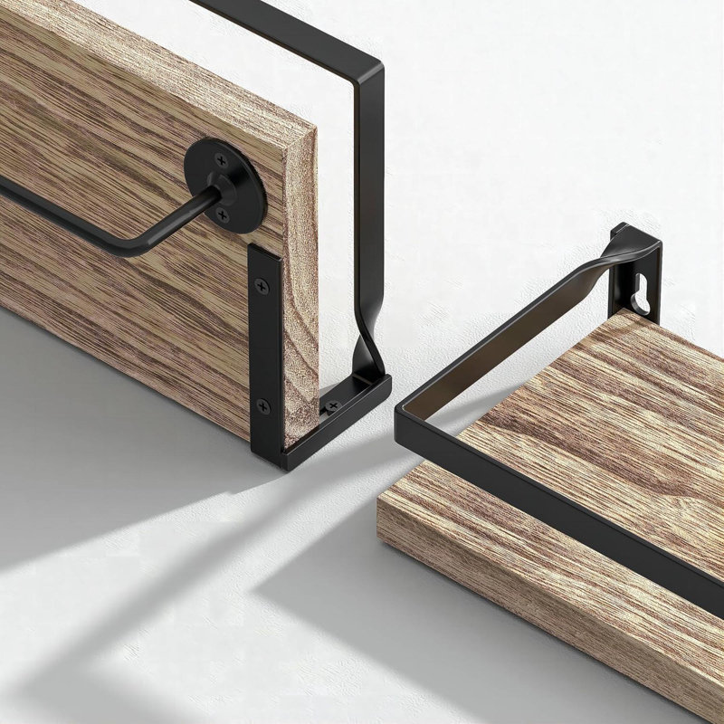 Tablettes murales 2 pièces pour salle de bain, cuisine, chambre à coucher, tablette de salle de bain avec barre à serviettes