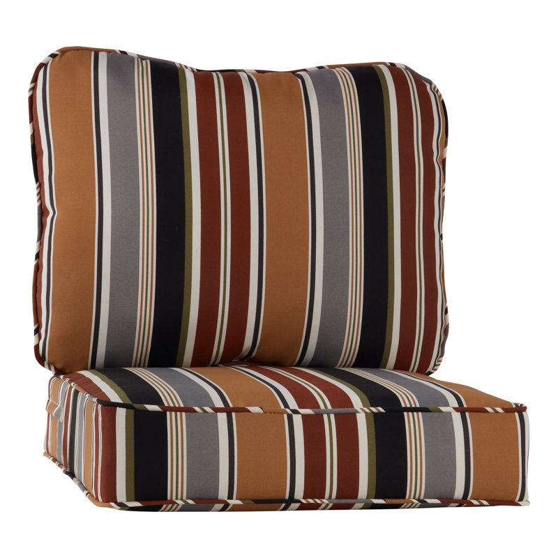 Ensemble de coussins de siège d'extérieur 2 pièces, Brique rayée