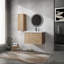 Meuble-lavabo de salle de bain avec lavabo en résine et armoire latérale - Accessoire moderne, mobilier, grand intérieur