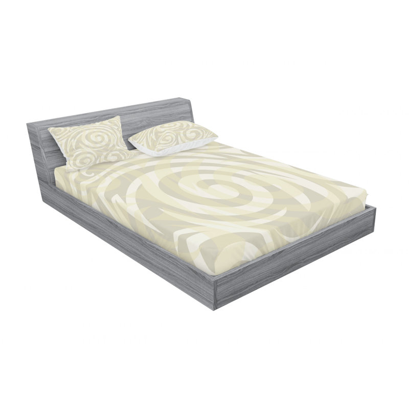 Ensemble de draps rétro effet tourbillonnant avec effets naturels délavés, Taies d'oreiller pour grand lit