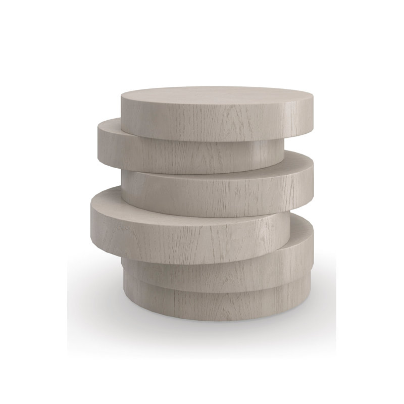 Table de bout abstraite en bois massif