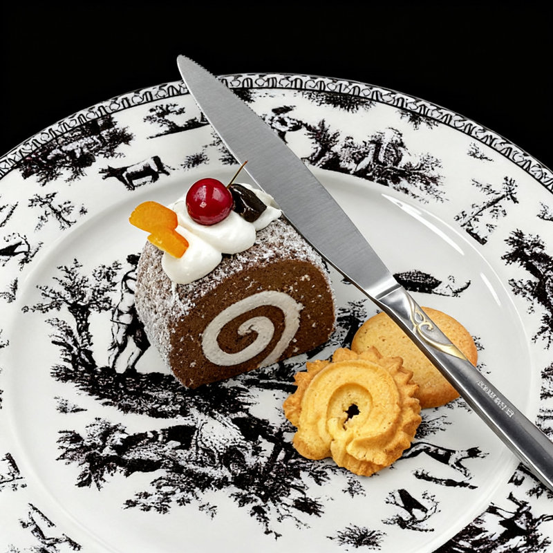 Assiettes plates en céramique, plats de service plats ronds de Rodriguez pour apéritif, salade, dessert et steak, ensemble de 6, (noir)