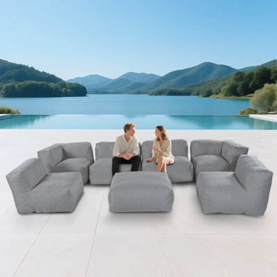 7-Piece Outdoor Sectional Sofa For Patio, Garden And Swimming Pool