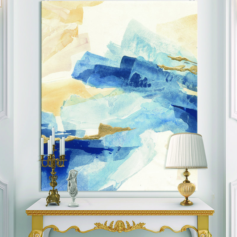 Or indigo II - reproduction d'art sur toile tendue, H 20 po x l 12 po x P 1po