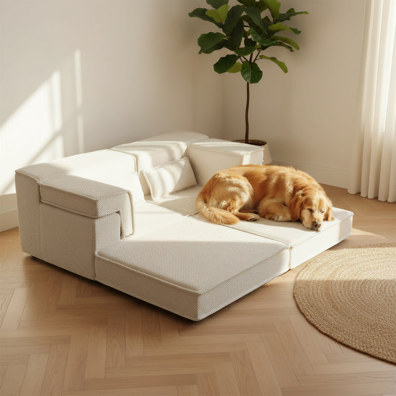 Convertible Bone-free Modular Sectional Sofa, White