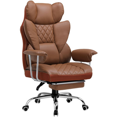 Big And Tall Gaming Chair With Pocket Spring Lumbar Support, Ergonomic Office Chair With Footrest, Executive Desk Chair With Outward Fixed Soft Armrests, Computer Chair With High Back