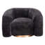 Chaise avec accoudoirs rembourrée 37 po noire et dorée