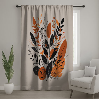 Leaves Window Curtains, Floral Sheer & Blockout Curtains - 1 Panel