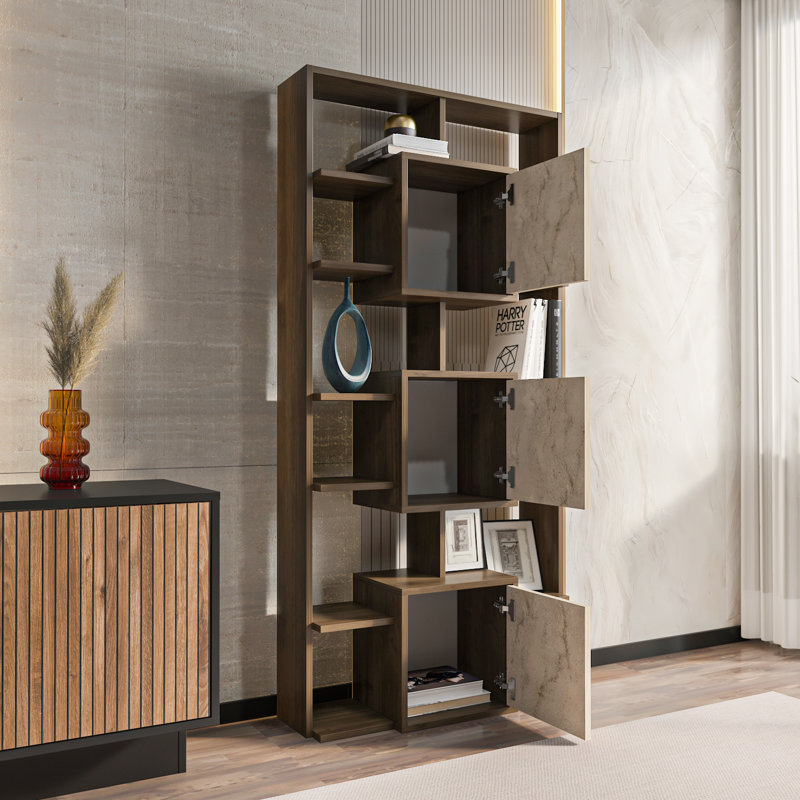 Deivin 176cm H x 85cm W Bookcase, Brown