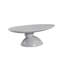 Table basse ovale avec base sculpturale Lucky Stone en fibre de verre gris, table centrale minimaliste moderne de 47,24 pouces