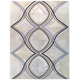 Tapis unique nouvel âge en ivoire / lait / argent Vector