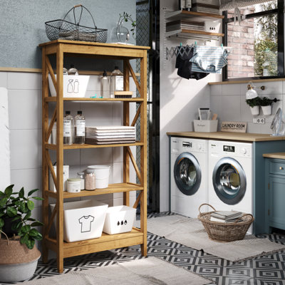 Louissaint 31.50'' W Solid Wood Shelving Unit