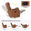 Fauteuil inclinable et oscillant pivotant en cuir véritable l 28,4 po Amaty-91376115