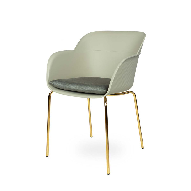 Liara 45cm H Armchair, Beige, Gold