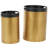 Yanae Metal Nesting Side End Gold Accent Table with Black Tray Tabletops Set