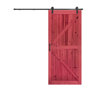 84'' Solid Wood Paneled without Installation Hardware Kit Barn Door