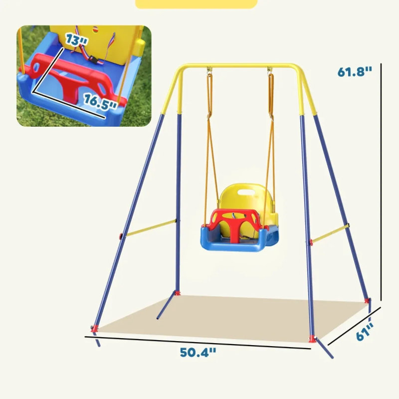 Portique pliable pour enfant, portique pour tout-petit, Bleu/jaune