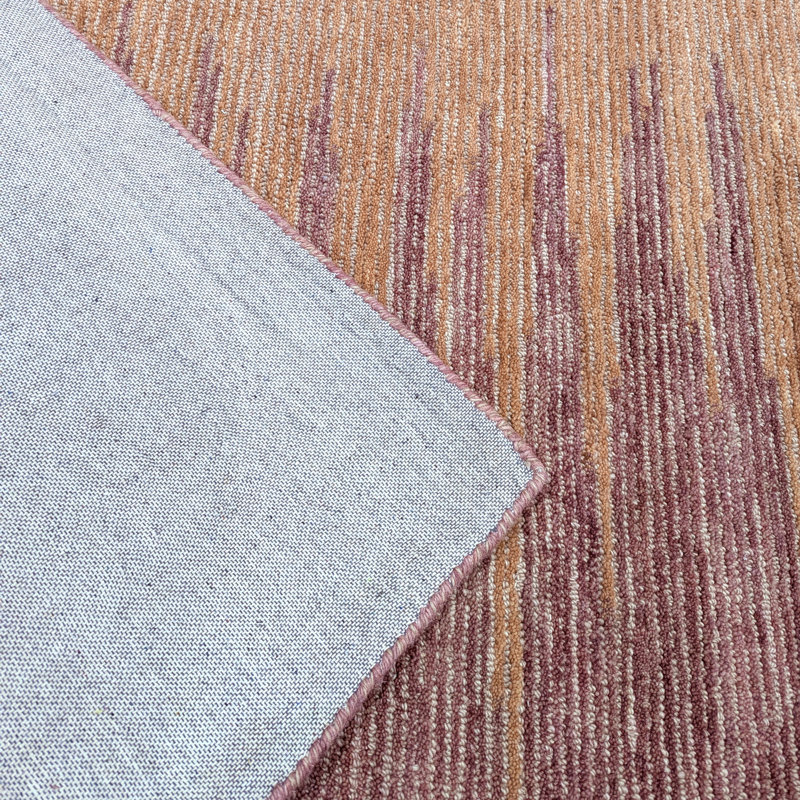 Abrash Ikat Hand-Tufted Wool Area Rug Cut/Loop Pile, 3' x 5', Spice
