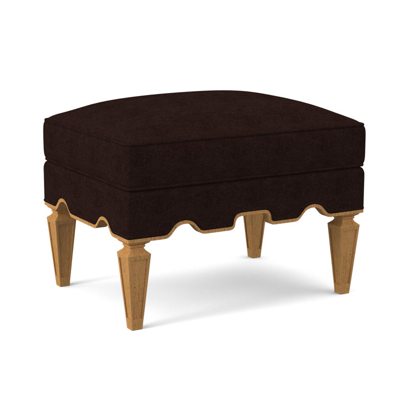 Palm Upholstered Ottoman, Amber, Margaret Mahogany Polyester Blend