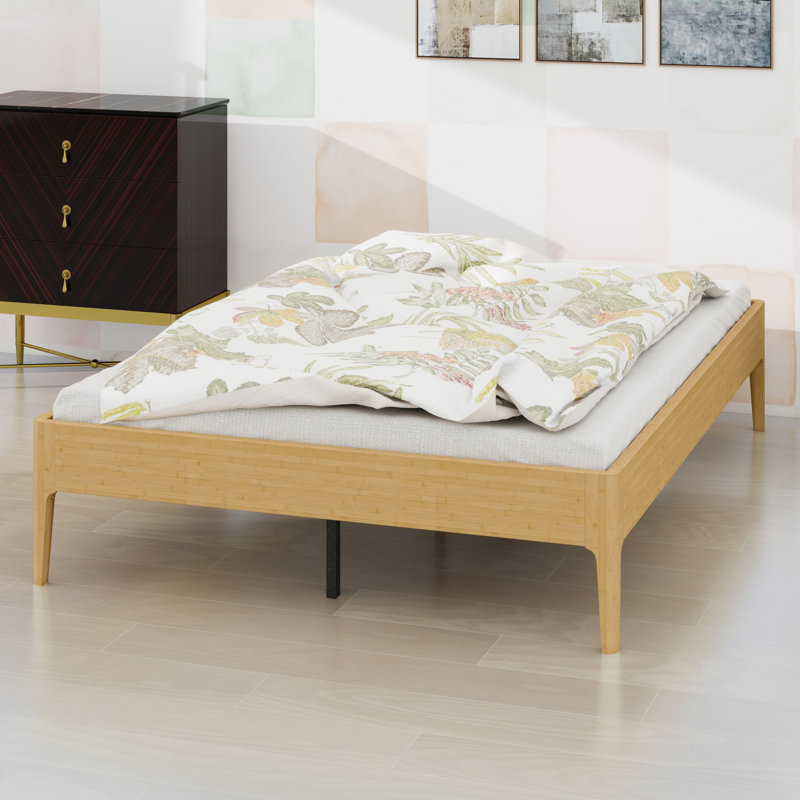 Base de lit plateforme contemporaine au style épuré, Naturel
