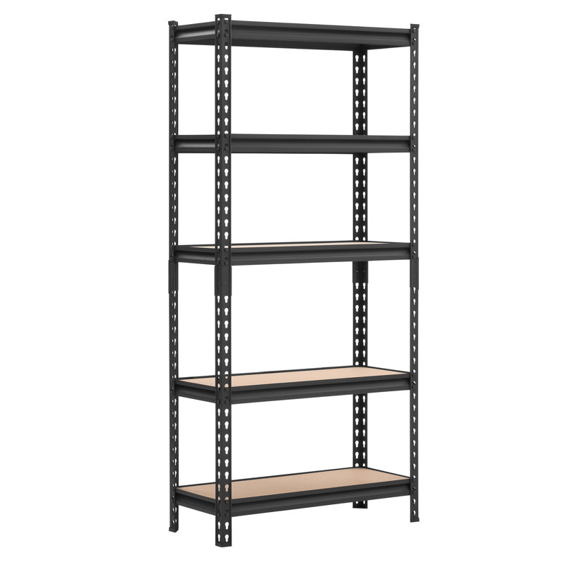 Étagère de rangement réglable à 5 niveaux, capacité de 2 000 lb, étagère de rangement robuste pour garage, étagère utilitaire en métal, pour la salle de bain du sous-sol du garde-manger, l 28,35 po x P 12,17 po x H 59,84 po
