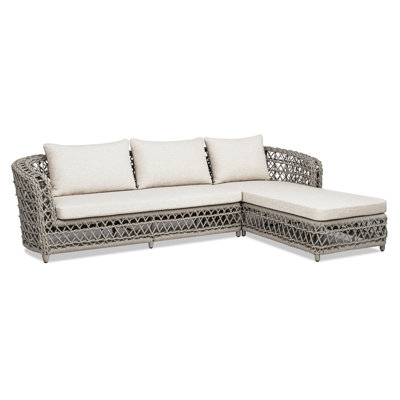 Corzatt 108" Woven Frame Barrel Deep Seating RAF Outdoor Sectional Sofa
