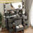 Vanity Desk with Rectangle Mirror and Lights, Vanity Table with Charging Station-1521910097