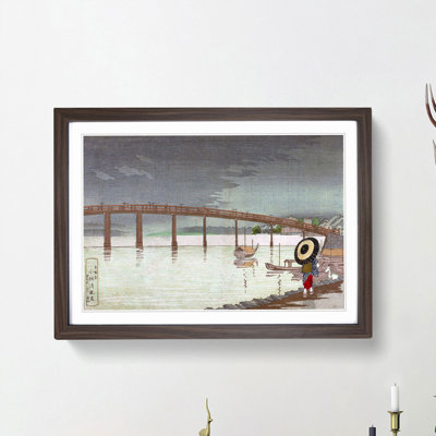Rain at Shinohashi Bridge by Kobayashi Kiyochika - Picture Frame Painting Print
