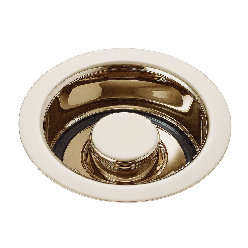 Kitchen Flange Drain Stopper, Brilliance Brass