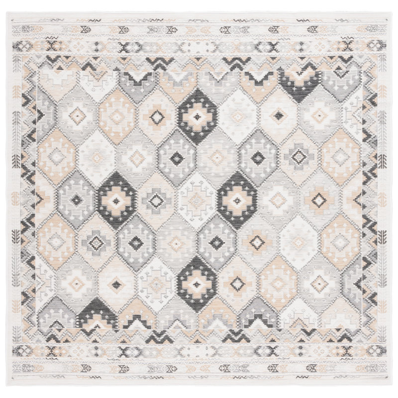 Tapis intérieur / extérieur Chenery Sunrise, Carré 6 pi 7 po