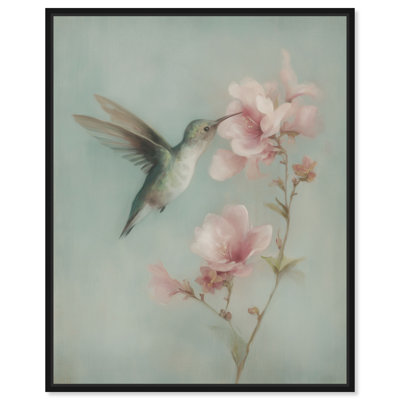 «Nectar Sip II», reproduction d'art sur toile encadrée par Art Remedy, cadre noir, 20 x 24