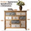 Commode rustique rétro avec 7 tiroirs et 2 armoires, idéale pour la chambre à coucher, le vestibule, le salon, la décoration, L 38,67 po x l 13,64 po, H 36,22 po