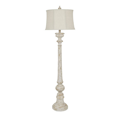 Resin Floor Lamp With Linen Shade