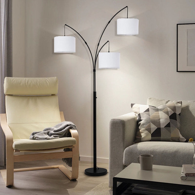 Lampe sur pied pour arbre intelligent de 80 po à 3 lumières, intensité variable, avec télécommande et application, Blanc