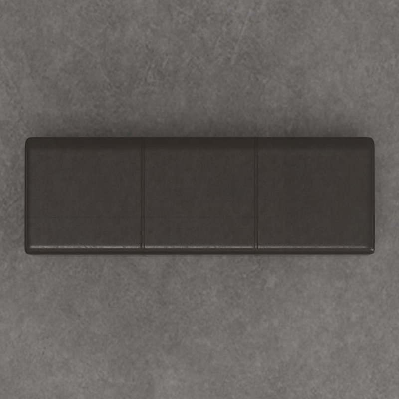 Banc de rangement avec repose-pieds en polyuréthane, Marron foncé