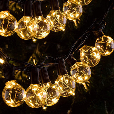 600" Outdoor String Light with 50 Globe LED Bulbs Low Voltage Shatterproof