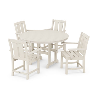 Mission 5-Piece Round Farmhouse Dining Set