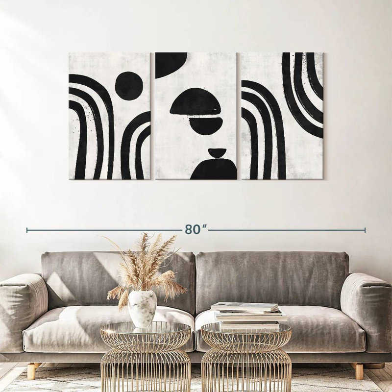 Impression sur toile simple et abstraite, H 30 po x l 62 po