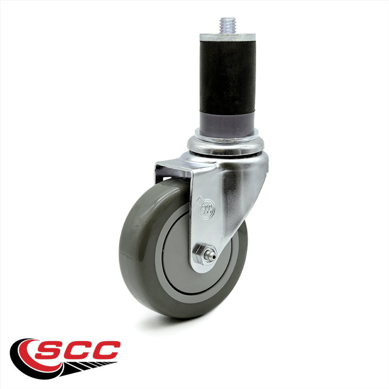 Polyurethane Expanding Caster, Gray