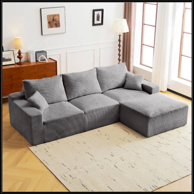 110 L-Shaped Sectional Sofa, Gray