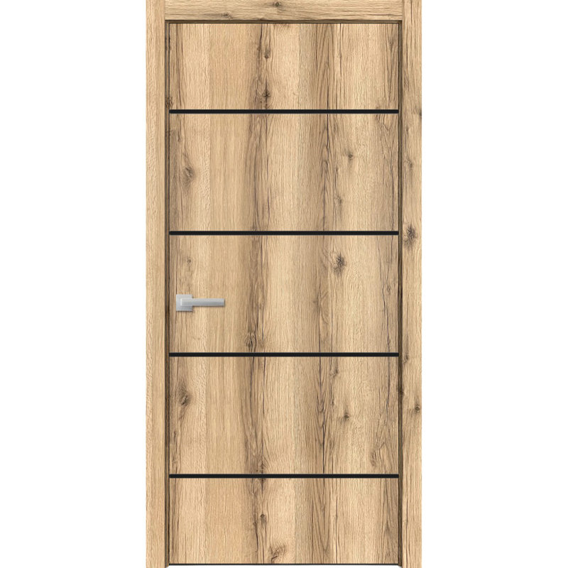Porte intérieure moderne en bois avec quincaillerie | Planum 0015 | Garnitures à panneau simple | Portes de salle de bain robustes