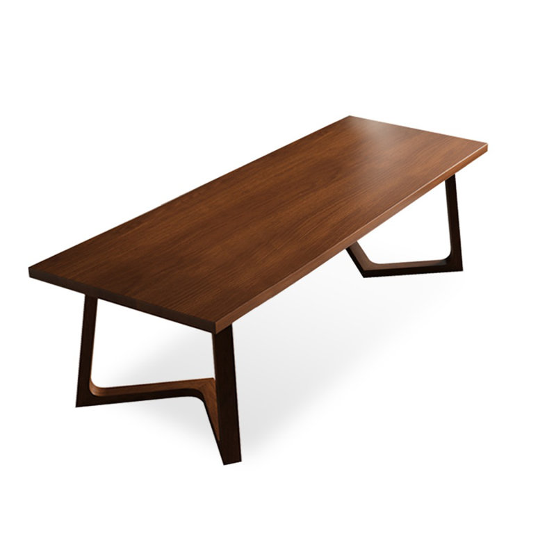 Bureau rectangulaire brun en bois massif, H 29,53 po x l 78,74 po x P 35,43 po
