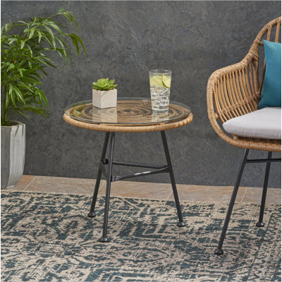 Table d'appoint en faux rotin Orlando