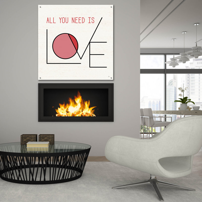 «Love Letters I» par Jess Aiken, art mural en verre acrylique, H 36 po x l 36 po x P 0,2 po