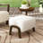 White Boucle With Legs, Contemporary Design, Ideal As Extra Seating, 19.11 In Width Style, Multi - Purpose Living Room, 15.51 Height