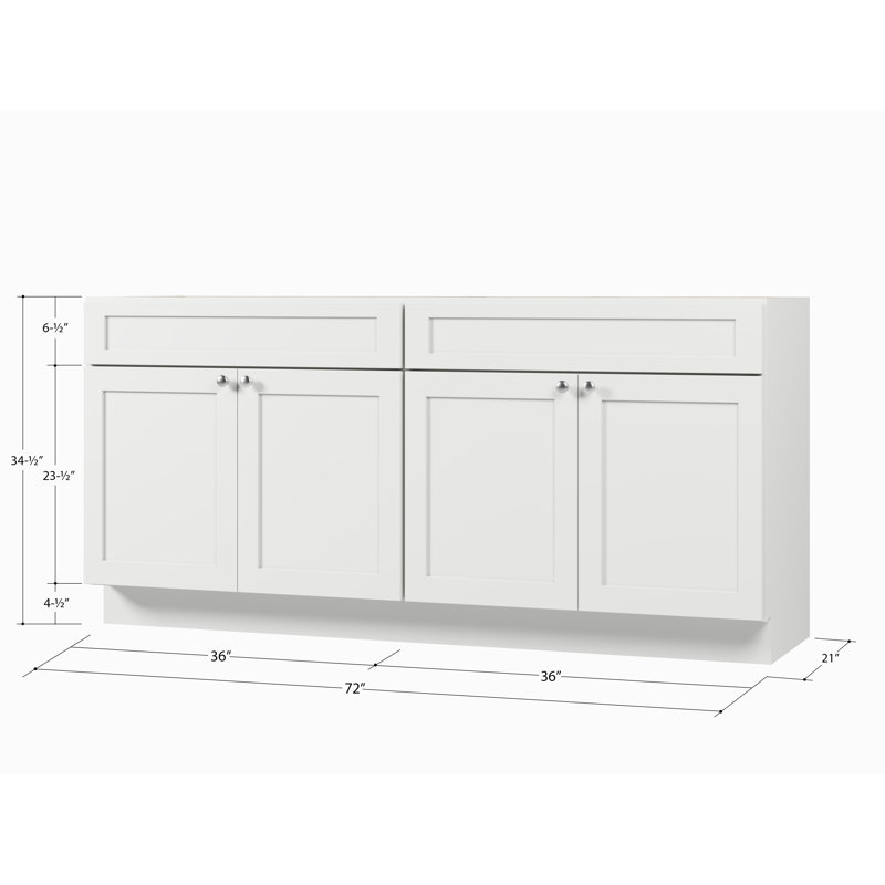 Base de meuble-lavabo double 72 po Disar, Blanc