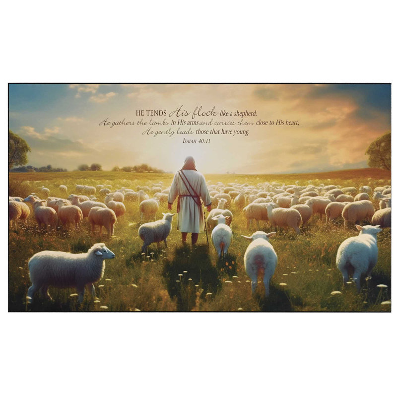 Plaque murale Jésus et ses moutons 40:11