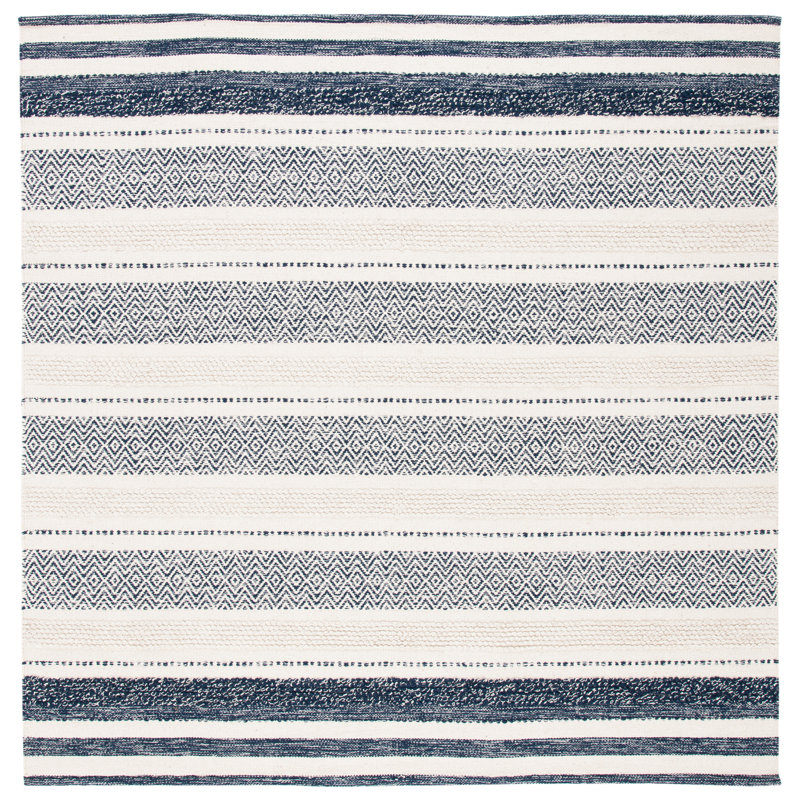 Addilyn Cotton Striped Indoor Rug, Square 7'