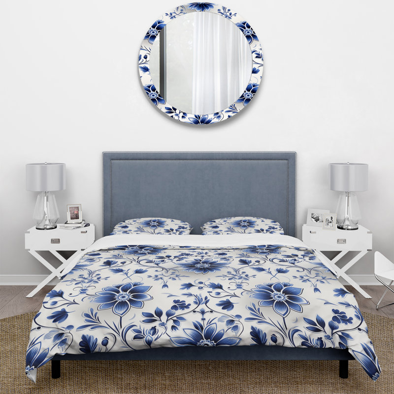 Ensemble de housse de couette Cobalt, Housse de couette pour grand lit et 2 taies décor