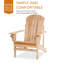Chaise Adirondack classique Abilene avec porte-gobelet pour jardin naturel-1096682873